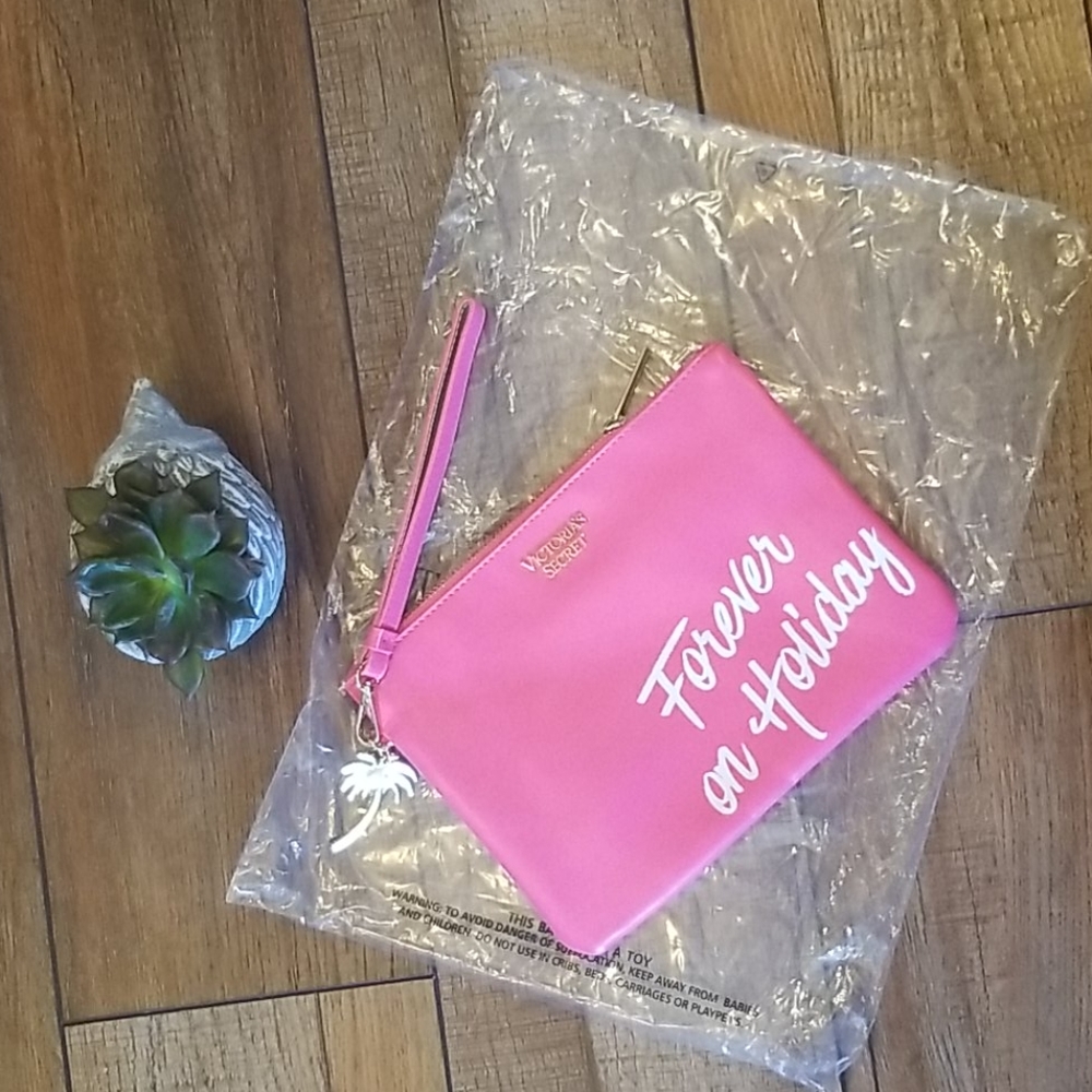 Victoria's Secret Forever on Holiday wristlet Bag Vacation Travel